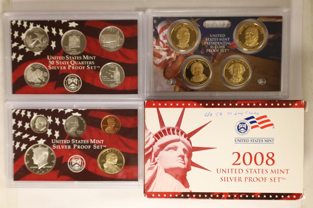 2008 US SILVER PROOF SET (WITH BOX) 14 PIECES (1 of 2)