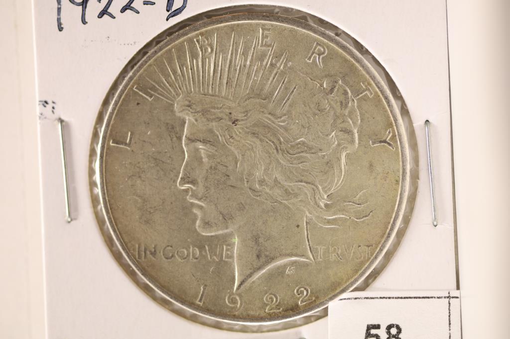 1922-D PEACE SILVER DOLLAR BRILLIANT UNC (1 of 2)
