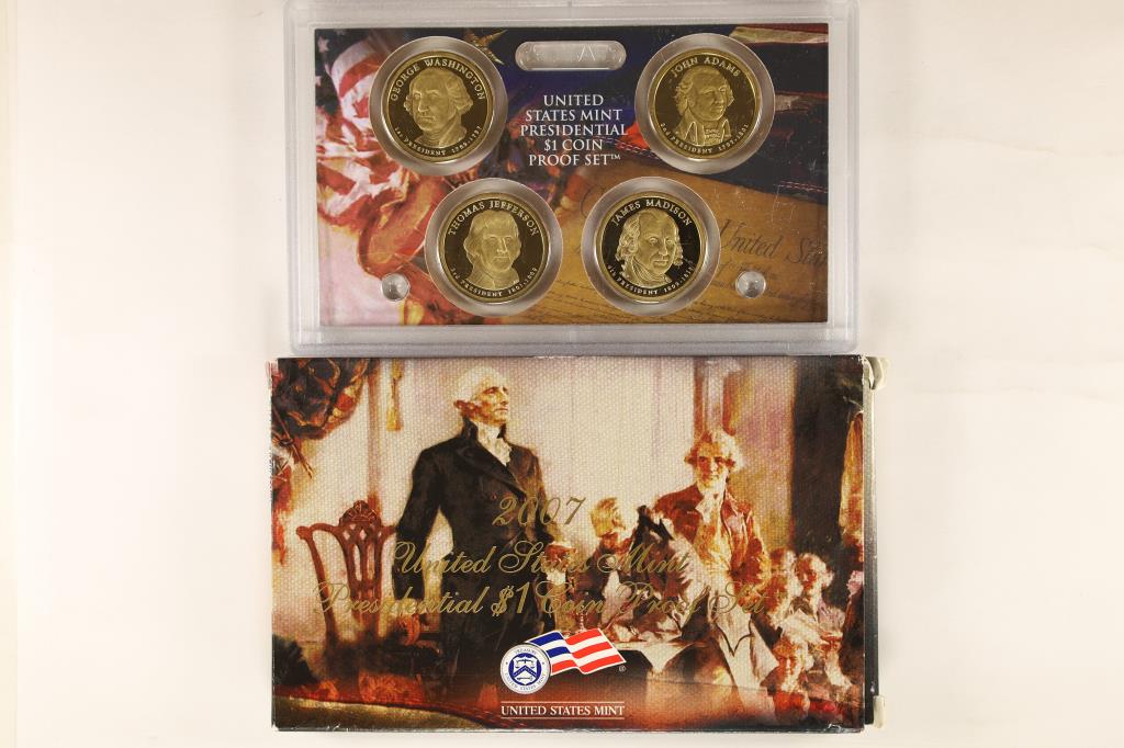 2007 US PRESIDENTIAL $1 COIN PROOF SET WITH BOX (1 of 2)