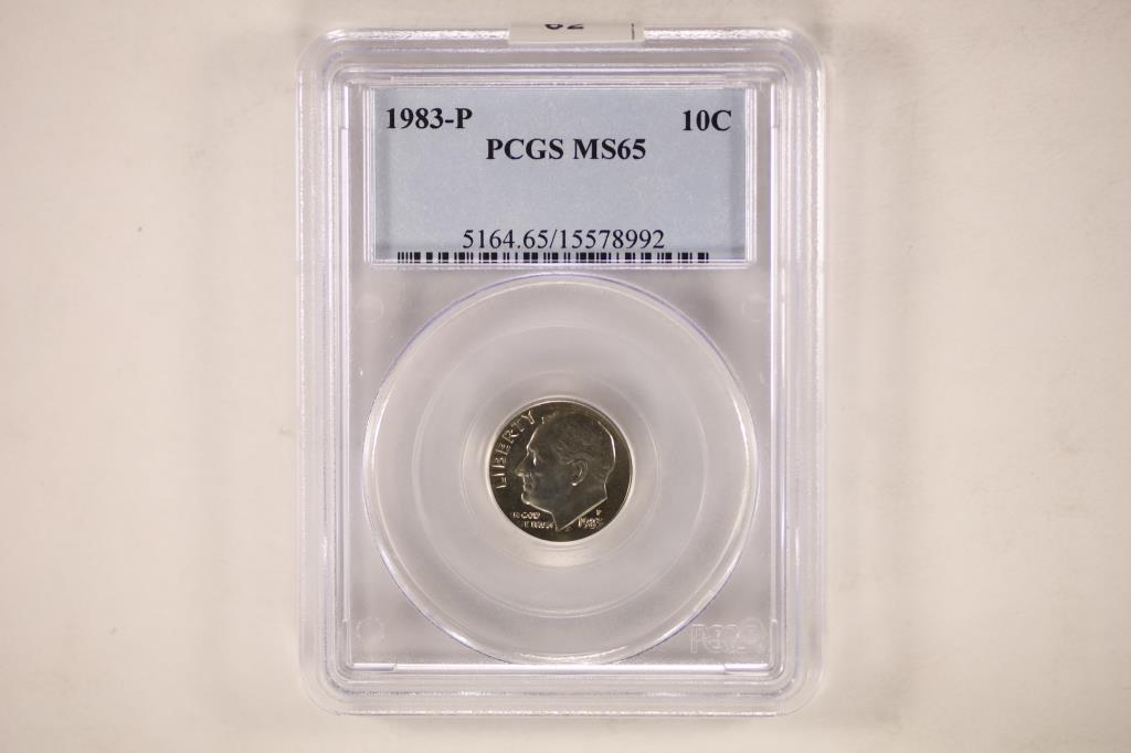 1983-P ROOSEVELT DIME PCGS MS65 (1 of 2)