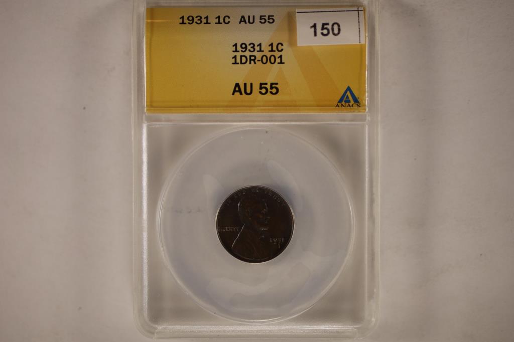 1931 LINCOLN CENT ANACS AU55 1DR-001 (1 of 2)