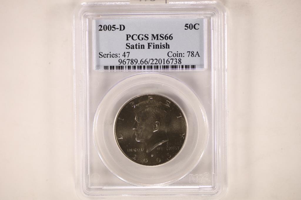 2005-D KENNEDY HALF DOLLAR PCGS MS66 SATIN (1 of 2)