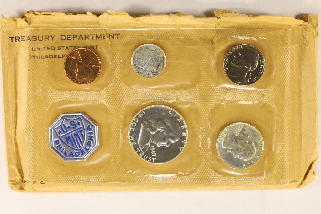 1957 US SILVER PROOF SET (WITH ENVELOPE) (1 of 2)