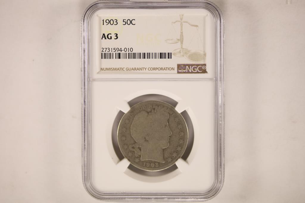 1903 SILVER BARBER HALF DOLLAR NGC AG3 (1 of 2)