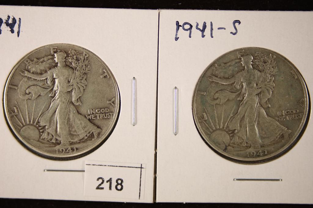 1941 & 1941-S WALKING LIBERTY HALF DOLLARS: WATCH FOR OUR NEXT AUCTION ON MONDAY JUNE 13TH, 2022 AT 7 PM EDT
