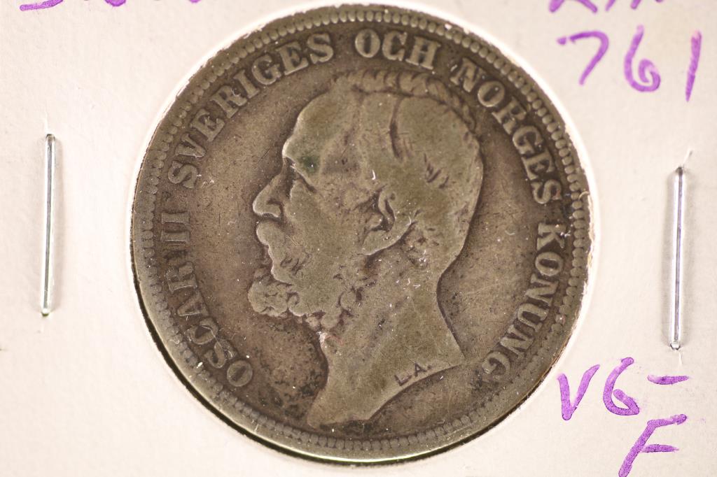 1893 SWEDEN SILVER 2 KRONER .03858 ASW (1 of 2)