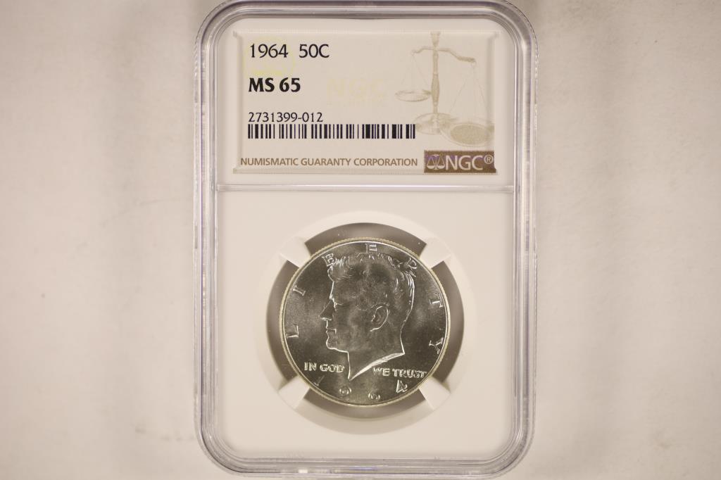 1964 KENNEDY HALF DOLLAR NGC MS65 (1 of 2)