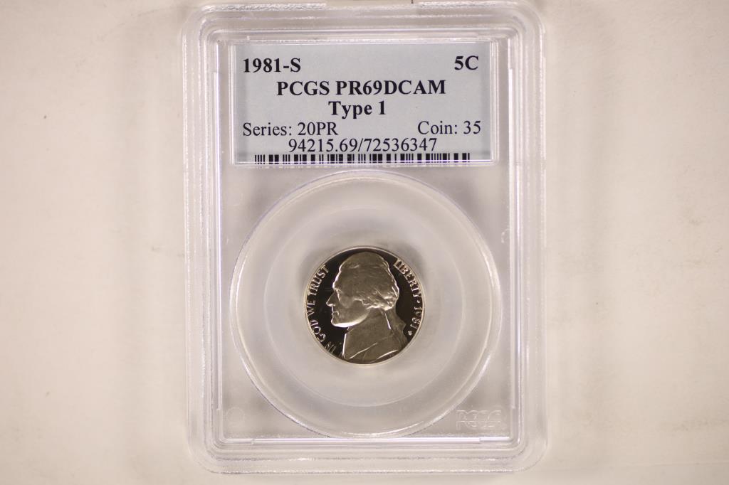 1981-S TYPE I JEFFERSON NICKEL PCGS PR69 DCAM (1 of 2)