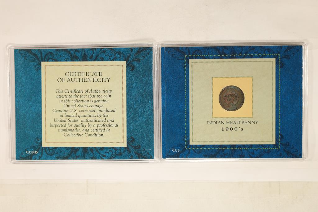 1902 INDIAN HEAD CENT DISPLAYED IN NICE FOLIO (1 of 3)