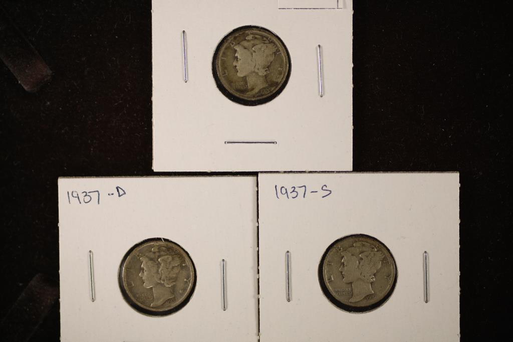 1926, 1937-D & 1937-S SILVER MERCURY DIMES (1 of 2)