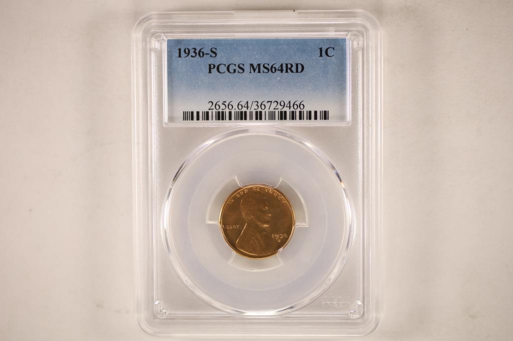 1936-S LINCOLN CENT PCGS MS64RD (1 of 2)