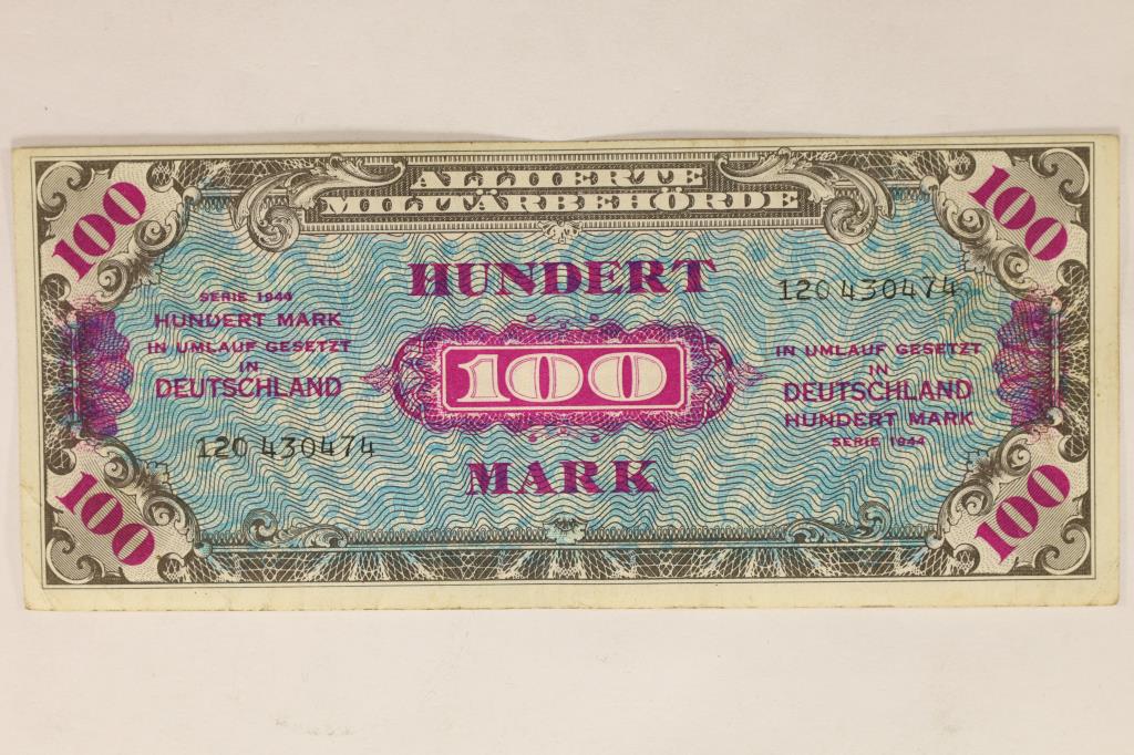 1944 GERMAN MILITARY PAYMENT CERTIFICATE 100 MARK: CRISP