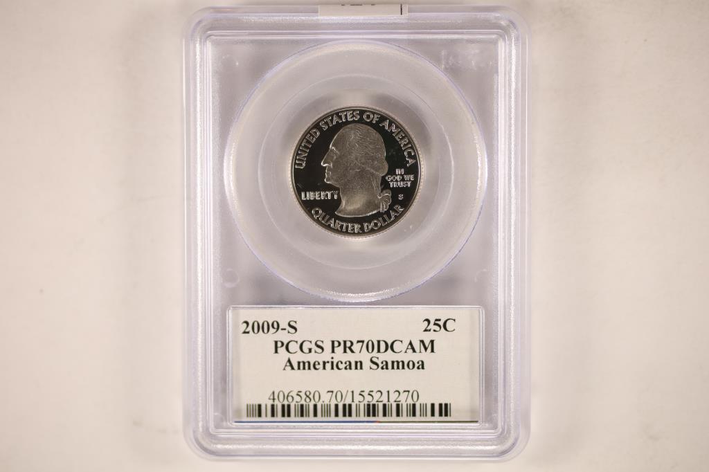 2009-S AMERICAN SAMOA QUARTER PCGS PR70 DCAM (1 of 2)