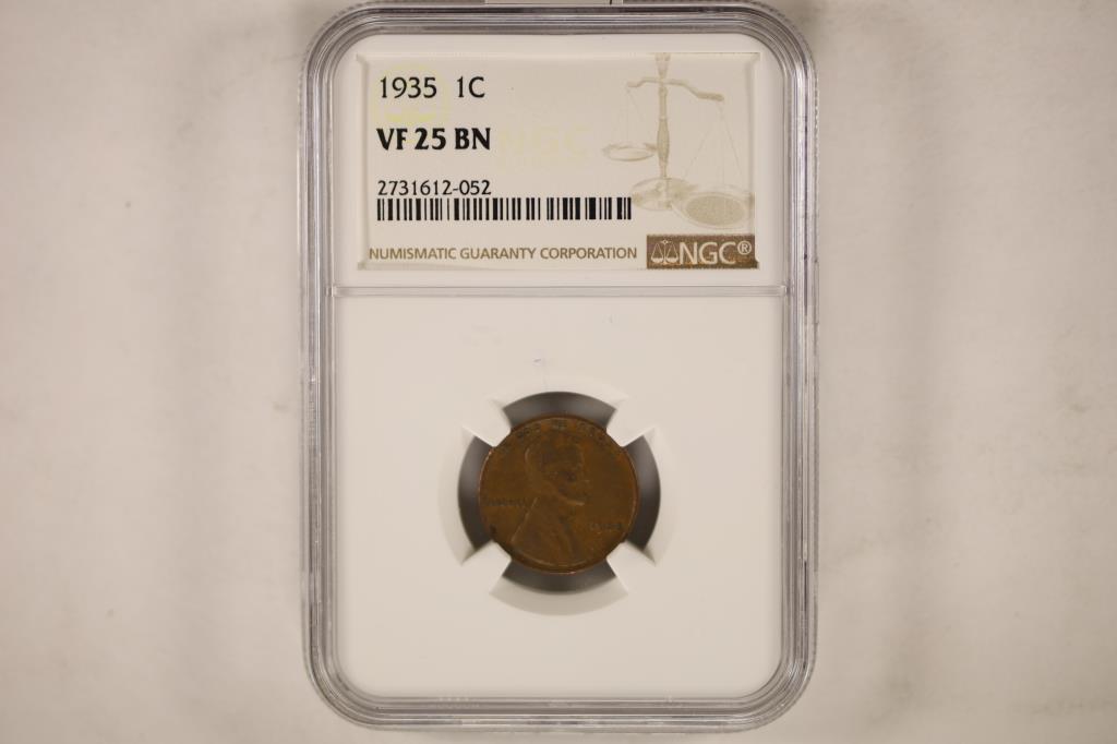 1935 LINCOLN WHEAT CENT NGC VERY FINE 25 BN (1 of 2)