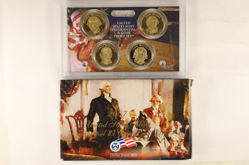 2007 US PRESIDENTIAL $1 PROOF SET WITH BOX (1 of 2)