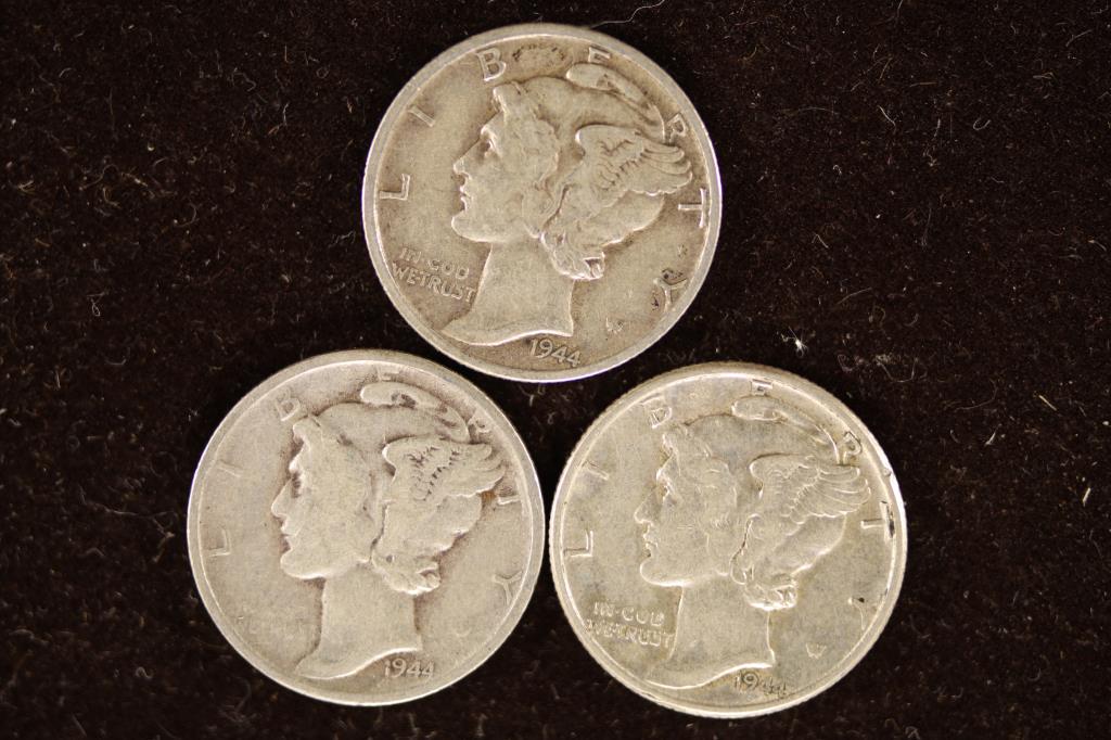 1944 P/D/S SILVER MERCURY DIMES (1 of 2)