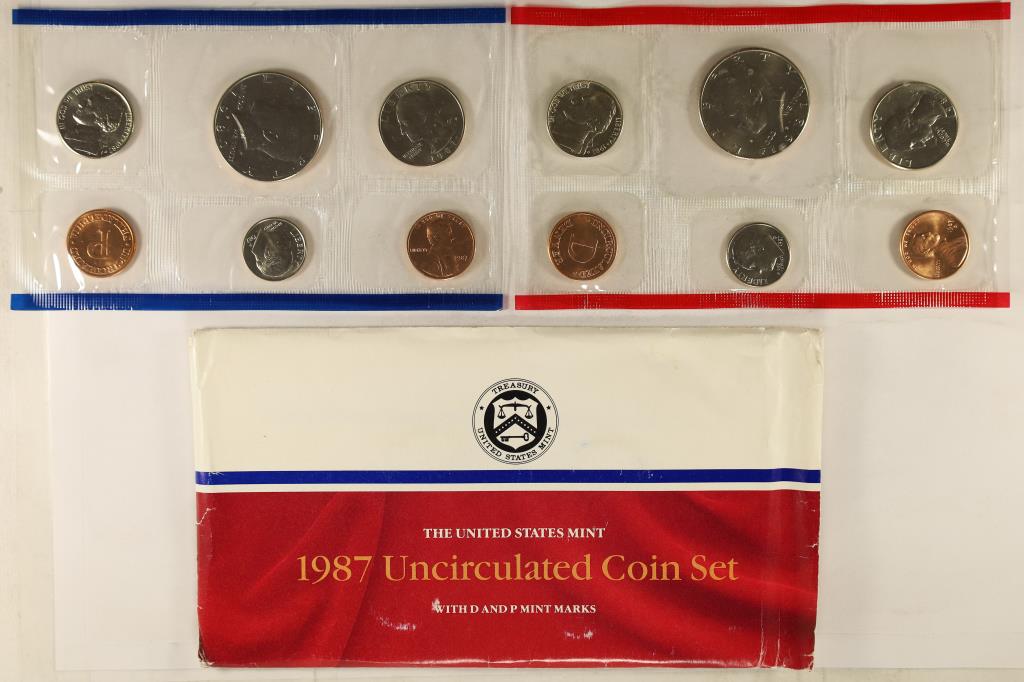 1987 US MINT SET (UNC) P/D (WITH ENVELOPE) (1 of 2)