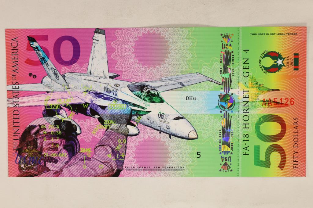 2017 US COLORIZED $50 POLYMER NOTE CRISP UNC (1 of 2)