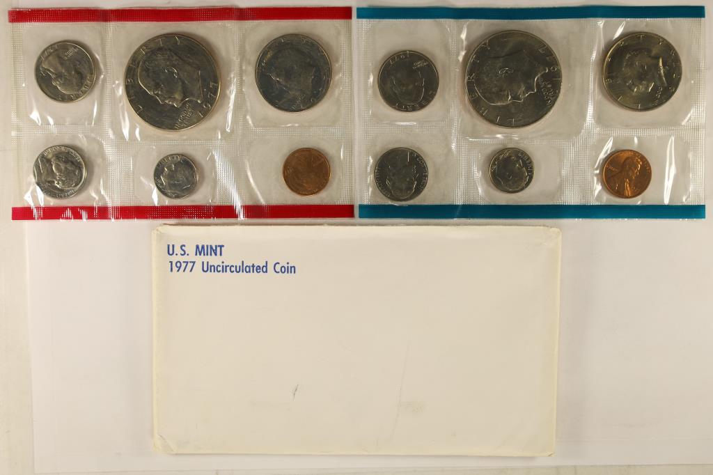 1977 US MINT SET (UNC) P/D (WITH ENVELOPE) (1 of 2)