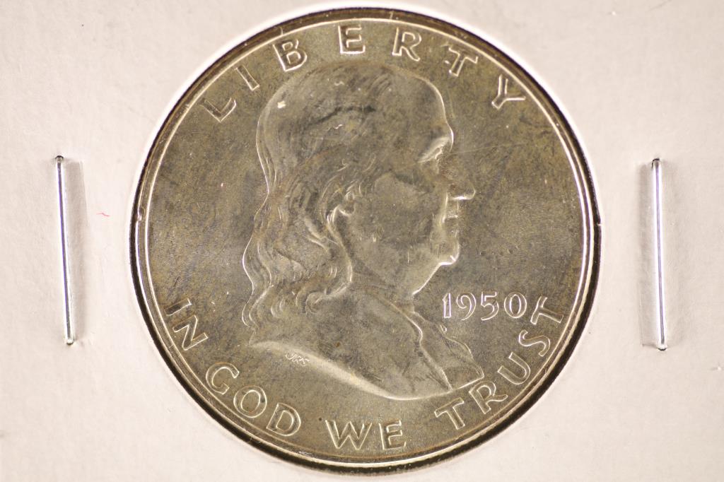 1950-D FRANKLIN HALF DOLLAR BRILLIANT UNC (1 of 2)