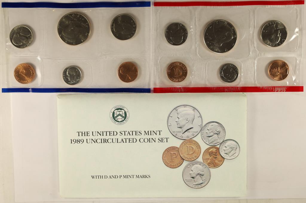1989 US MINT SET (UNC) P/D (WITH ENVELOPE) (1 of 2)