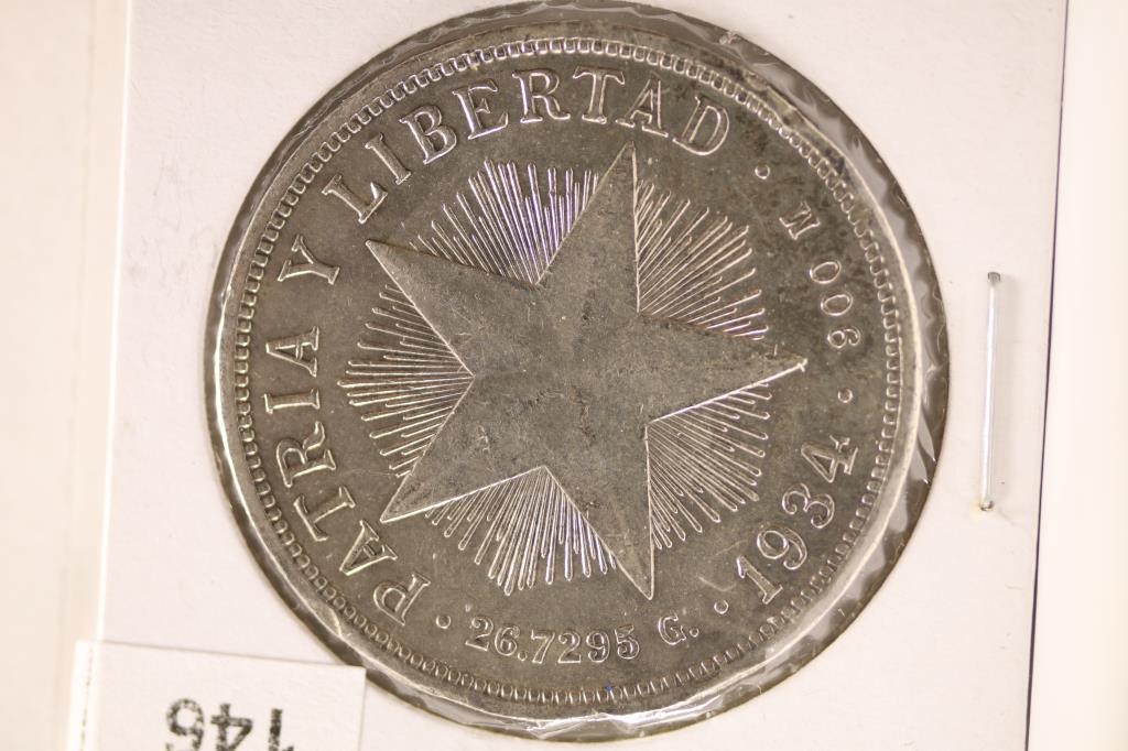 1934 CUBA SILVER LIBERTAD 1 PESO .7734 ASW (1 of 2)