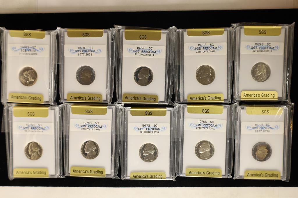 10 ASSORTED JEFFERSON NICKELS 1970-1979: 1970-S (1 of 2)