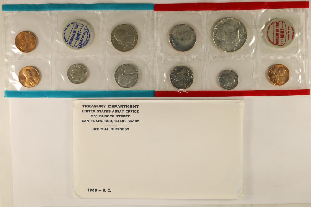 1969 US MINT SET (UNC) P/D/S (WITH ENVELOPE) (1 of 2)