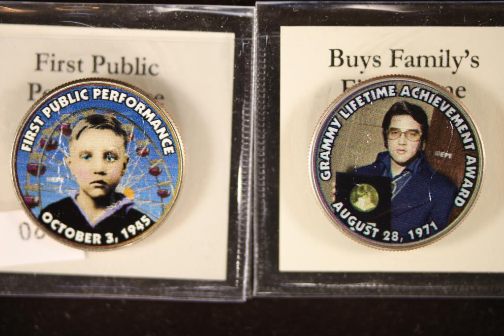 2-COLORIZED ELVIS PRESLEY KENNEDY HALF DOLLARS (1 of 2)