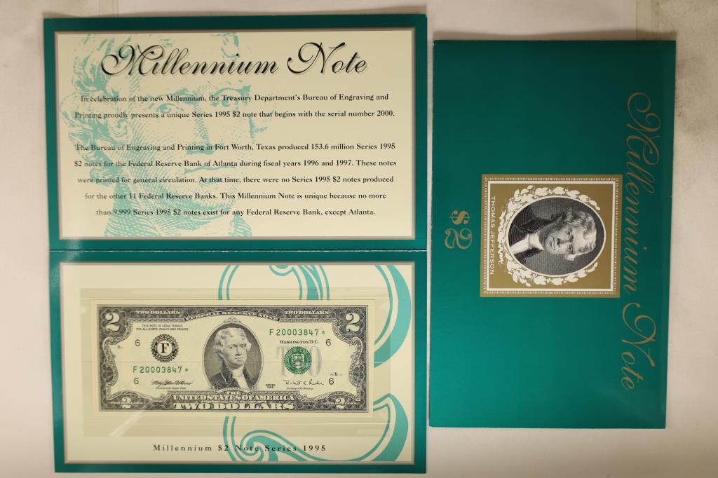 2000 MILLENNIUM NOTE: FEATURES A 1995 $2 FEDERAL (1 of 2)