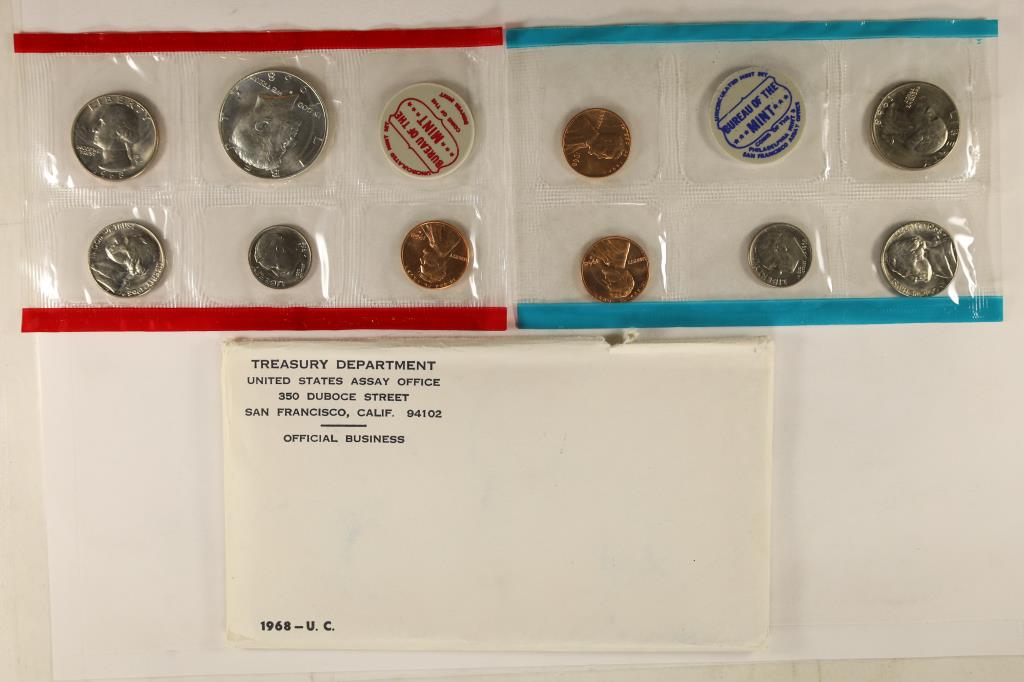 1968 US MINT SET (UNC) P/D/S (WITH ENVELOPE) (1 of 2)