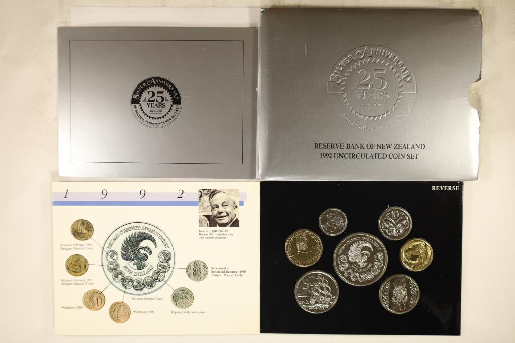 1992 NEW ZEALAND 7 COIN UNC SET: CELEBRATES (1 of 2)