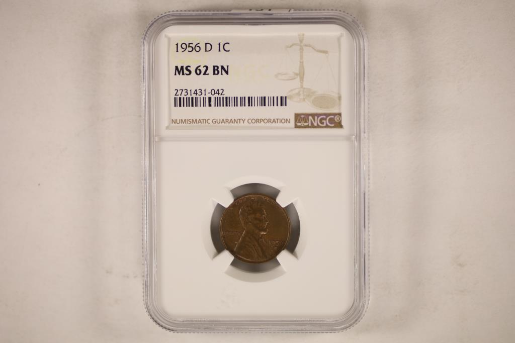 1956-D LINCOLN CENT NGC MS62BN (1 of 2)