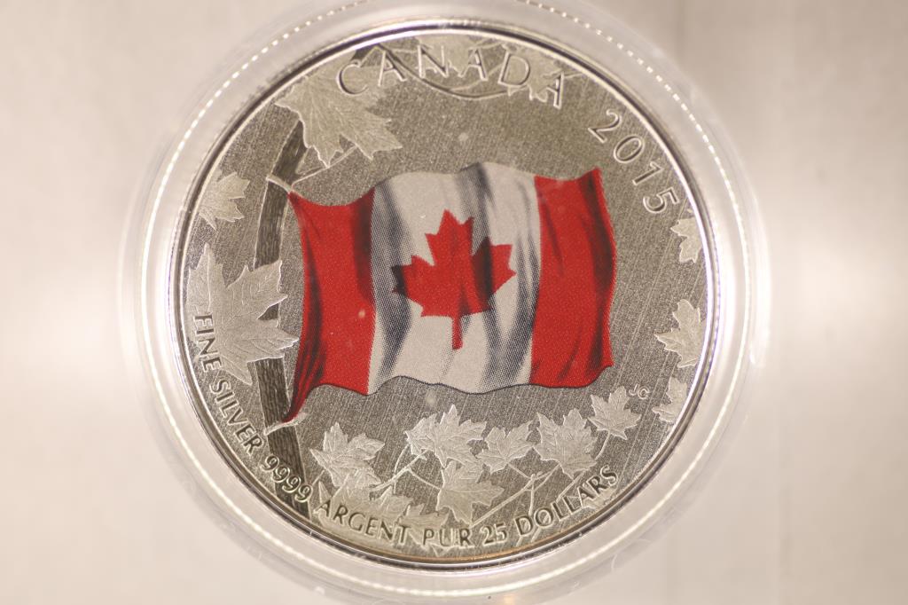 2015 CANADA $25 SILVER (REVERSE PFL) FLAG (1 of 2)