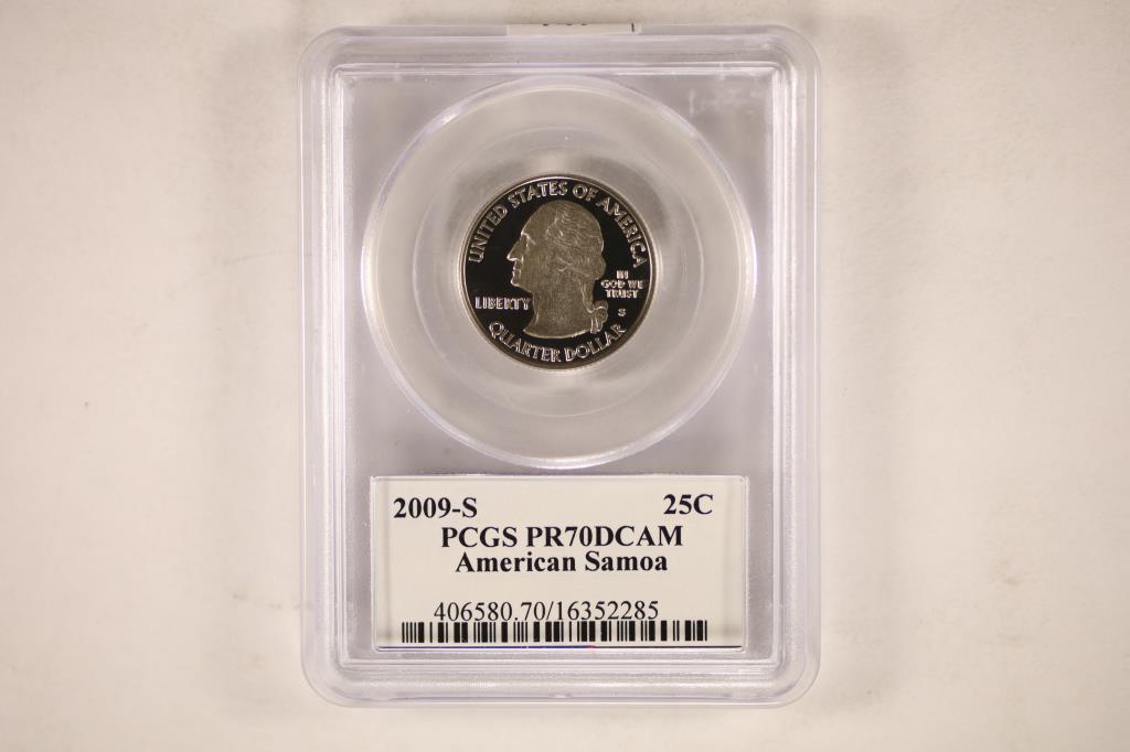 2009-S AMERICAN SAMOA QUARTER PCGS PR70 DCAM (1 of 2)