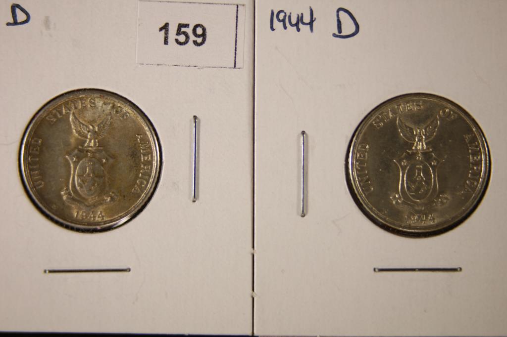 2 -1944-D SILVER US PHILIPPINES 20 CENTAVOS (1 of 2)