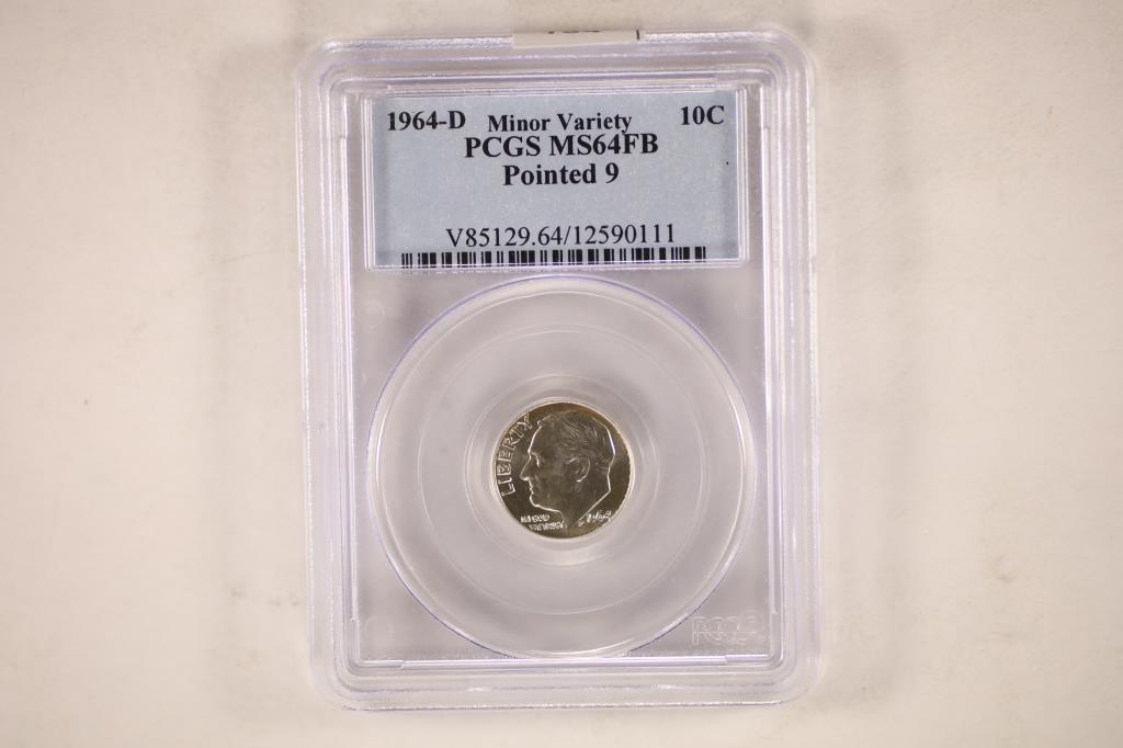 1964-D ROOSEVELT DIME PCGS MS64FB MINOR VARIETY (1 of 2)