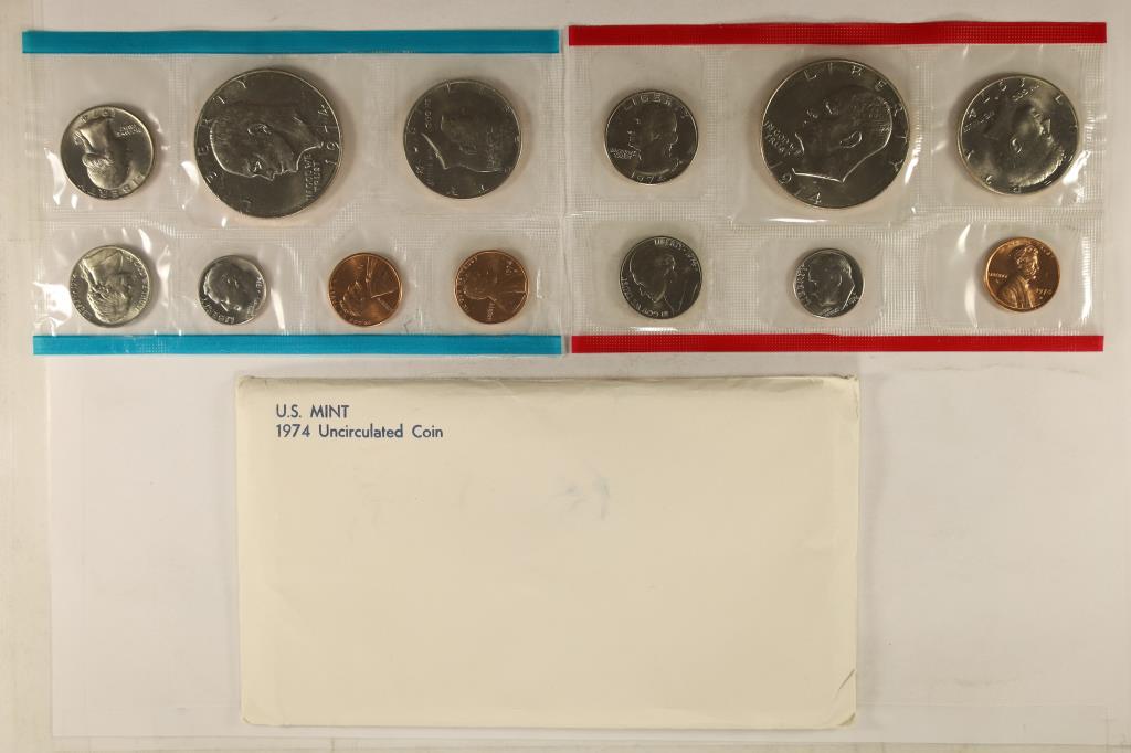 1974 US MINT SET (UNC) P/D/S (WITH ENVELOPE) (1 of 2)