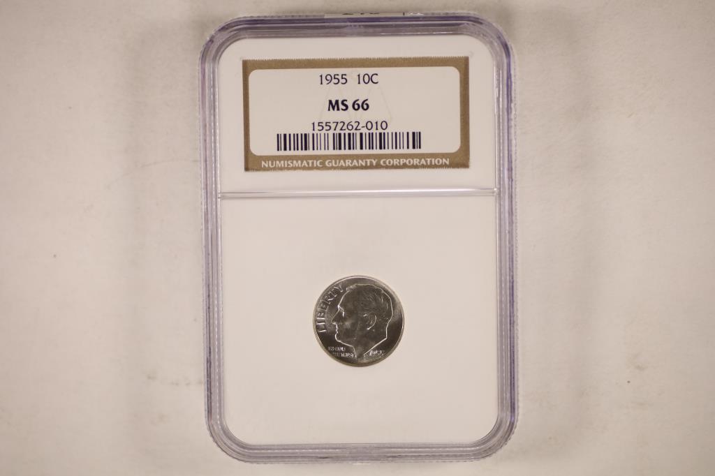 1955 SILVER ROOSEVELT DIME NGC MS66 (1 of 2)