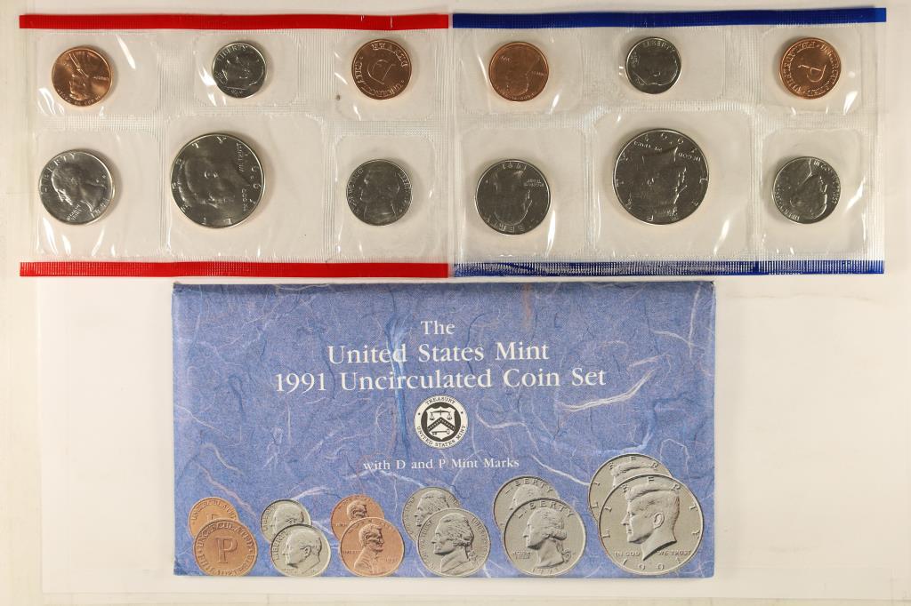 1991 US MINT SET (UNC) P/D (WITH ENVELOPE) (1 of 2)