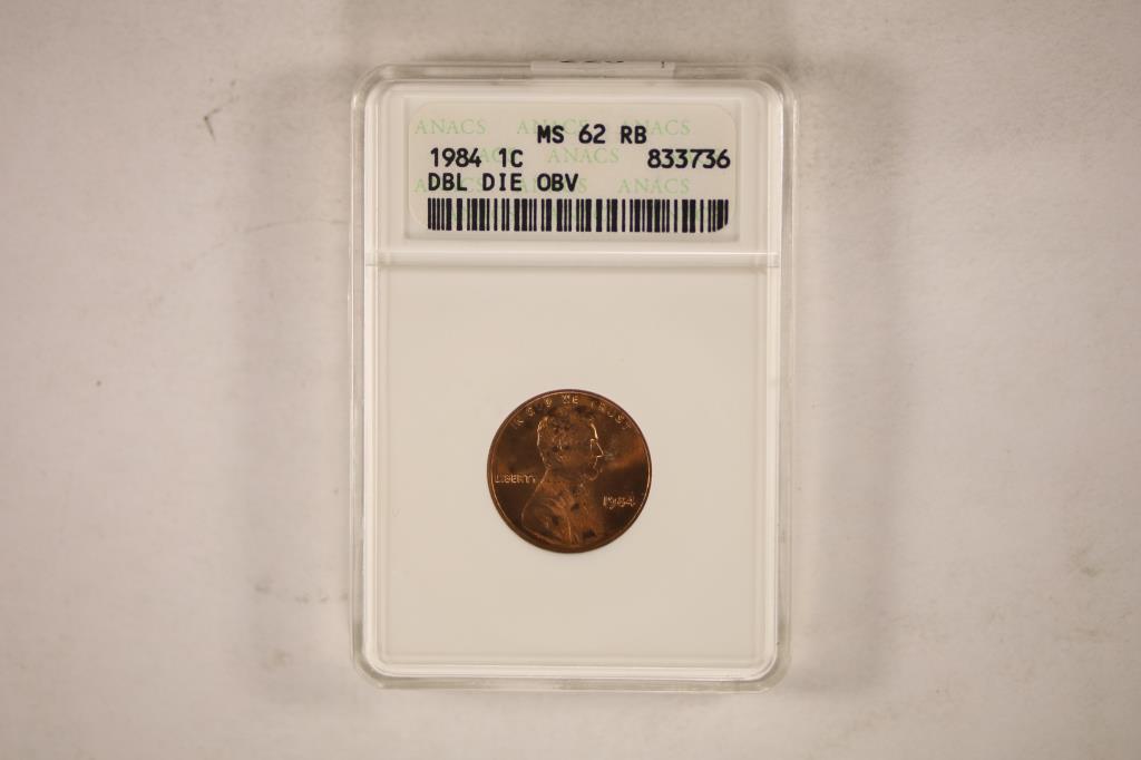 ERROR 1984 DOUBLE DIE OBV. LINCOLN CENT ANACS (1 of 2)