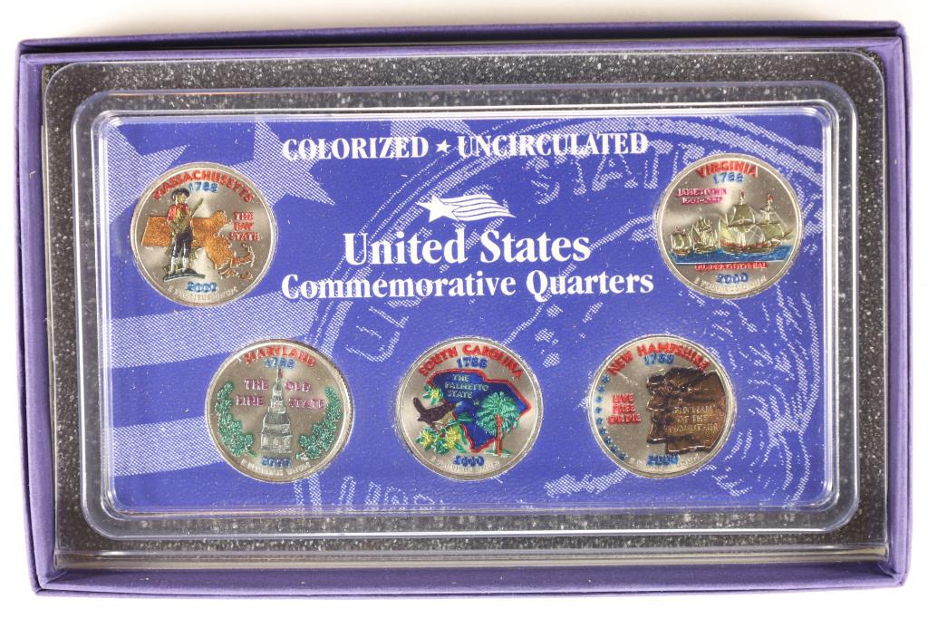 2000 COLORIZED US COMMEMORATIVE QUARTER SET IN BOX (1 of 2)