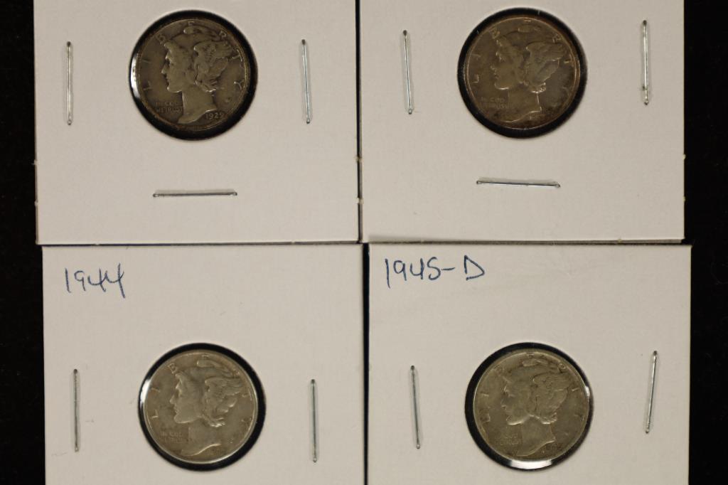 1927, 1937, 1944 & 1945-D SILVER MERCURY DIMES (1 of 2)