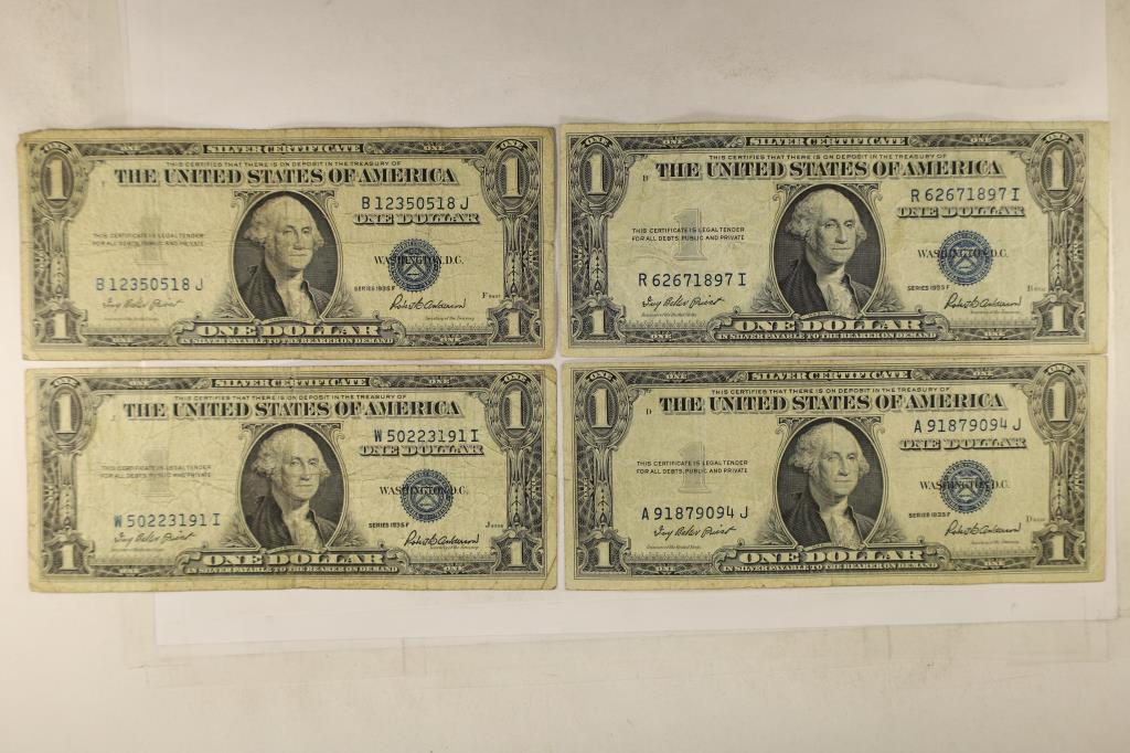 4-1935-F US $1 SILVER CERTIFICATES BLUE SEALS: WATCH FOR OUR NEXT AUTION ON MON. JULY 11TH, 2022 AT 7 PM EDT