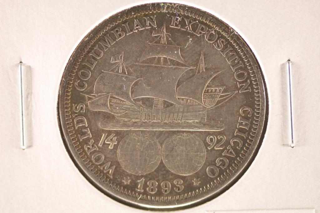 1893 COLOMBIAN EXPOSITION COMMEMORATIVE HALF $: WATCH FOR OUR NEXT AUTION ON MON. JULY 11TH, 2022 AT 7 PM EDT