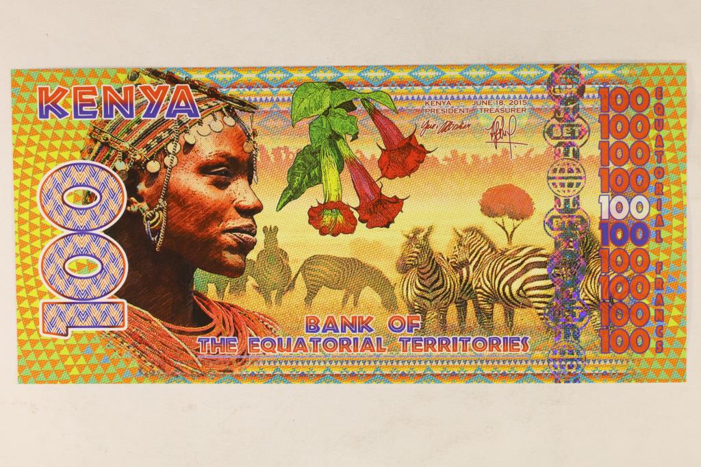 2015 BANK OF THE EQUATORIAL TERRITORIES 100 FRANCS (1 of 2)