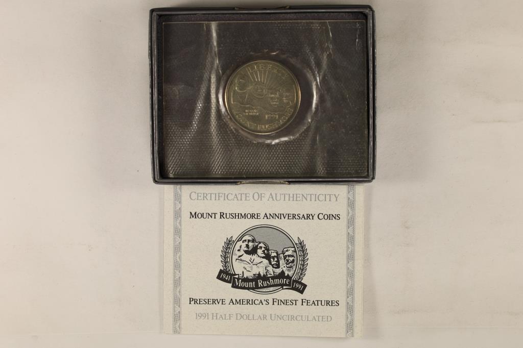 1991-D MOUNT RUSHMORE UNC HALF DOLLAR (1 of 3)