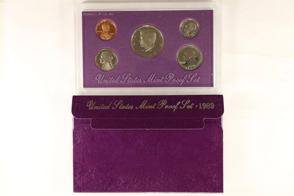 1989 US PROOF SET (WITH BOX): WATCH FOR OUR NEXT AUTION ON MON. JULY 11TH, 2022 AT 7 PM EDT