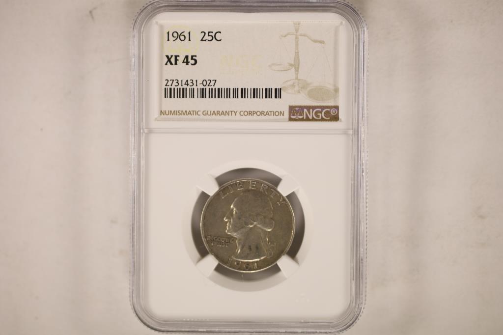 1961 WASHINGTON SILVER QUARTER NGC XF45 (1 of 2)