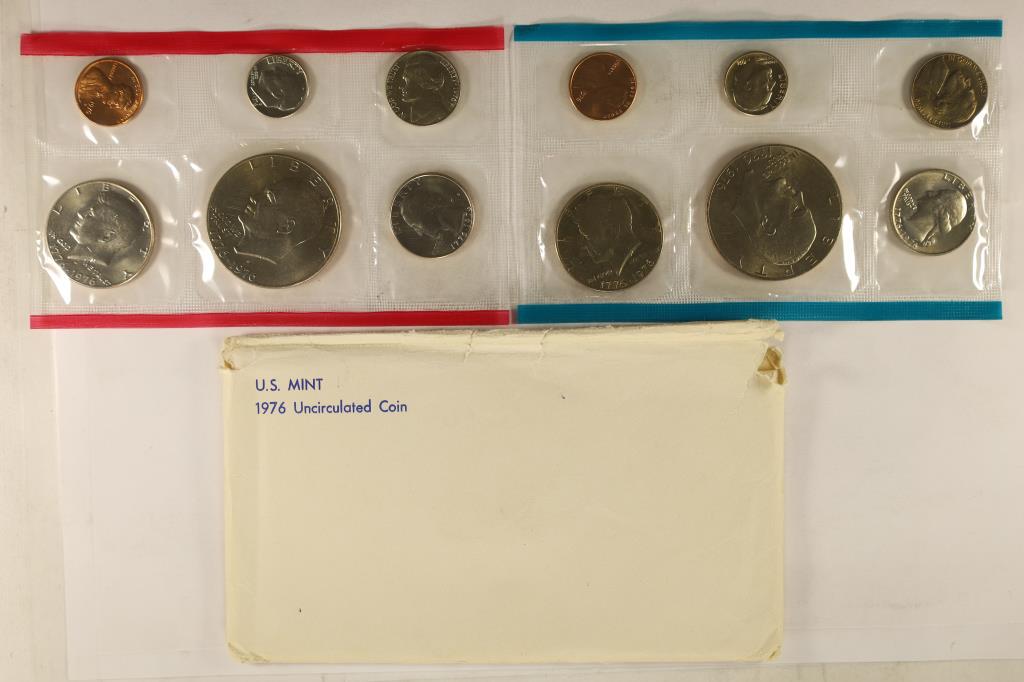 1976 US MINT SET (UNC) P/D (WITH ENVELOPE): WATCH FOR OUR NEXT AUTION ON MON. JULY 11TH, 2022 AT 7 PM EDT